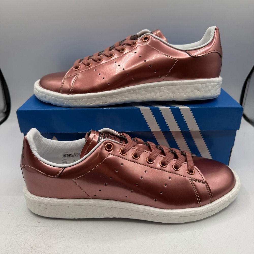 Adidas Stan Smith Boost Shoes Womens Sz 8 Metallic Copper Sneakers BB0107